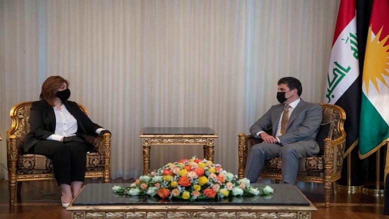 Kurdistan Region President Nechirvan Barzani during his meeting with Iraqi Minister of Migration and Displacement Evan Faeq, July 26, 2020. (Photo: Kurdistan Region Presidency) 